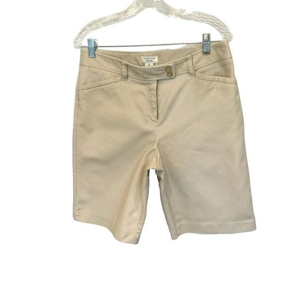 Charter Club Pant Shop Bermuda Shorts Stretch Cotton Spandex Tan Women's Size 10 - Picture 1 of 6
